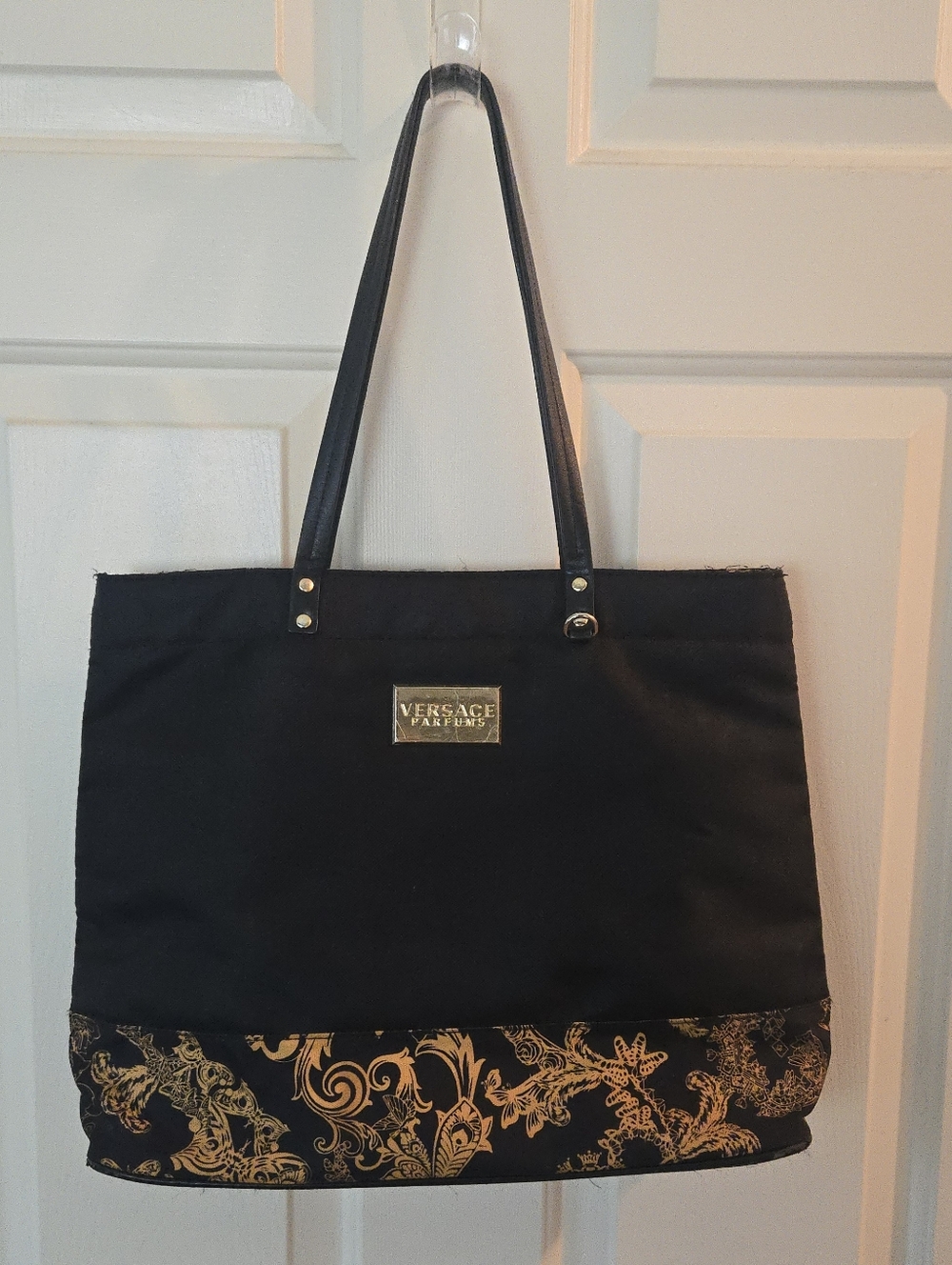 Versace Parfums Black and Gold Tote